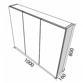 Дзеркальна шафа Radaway Laura 100 ДСП/МДФ білий глянець М41100-01-01