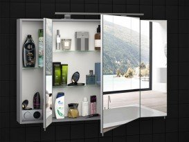 Зеркальный шкаф Sanwerk Everest 100х11,4 см без подсветки ЛДСП серый MV0000778