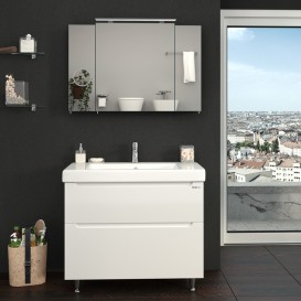 Дзеркальна шафа Sanwerk Everest Zoom 100х11,4 см без підсвічування ЛДСП сірий MV0000784