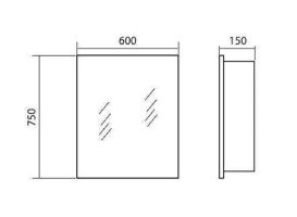 Зеркальный шкафчик Аквародос Квадро 60х75 см ДСП/стекло белый АР000015290