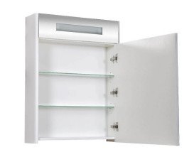 Дзеркальна шафка Аквародос Париж 65х80 см з підсвічуванням ДСП/скло білий АР000001163