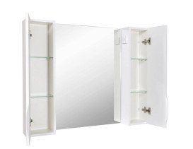 Дзеркальна шафка Аквародос Родорс 100х80 см ДСП/МДФ білий АР000001173