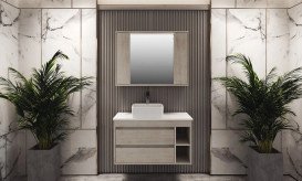 Зеркальный шкафчик Аквародос Шельф 100х75 см ДСП/МДФ нордленд АР000082698