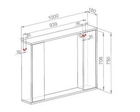 Зеркальный шкафчик Аквародос Шельф 100х75 см ДСП/МДФ нордленд АР000082698