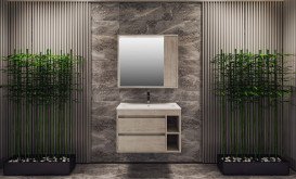 Зеркальный шкафчик Аквародос Шельф 85х75 см ДСП/МДФ нордленд АР000082697