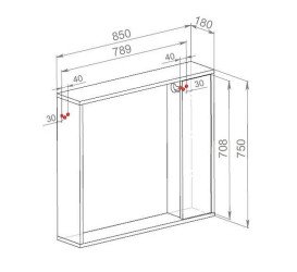 Зеркальный шкафчик Аквародос Шельф 85х75 см ДСП/МДФ нордленд АР000082697