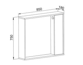 Зеркальный шкафчик Аквародос Шельф 85х75 см ДСП/МДФ нордленд АР000082697