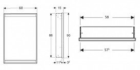 Дзеркальна шафка для ванної кімнати Geberit One 60x90x15 см петлі праворуч зі світлодіодним підсвічуванням алюміній білий 505.801.00.2