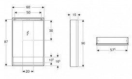 Зеркальный шкафчик для ванной комнаты Geberit One 60x90x15 см с нишей и светодиодной подсветкой алюминий 505.831.00.1
