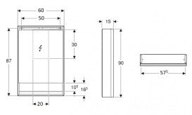 Дзеркальна шафка Geberit One 60x90x15 см із підсвічуванням петлі праворуч алюміній чорний матовий 505.821.00.7