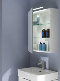 Дзеркальна шафка Laufen Base 60 см петлі зліва з підсвічуванням МДФ/ДСП білий матовий H4027511102601