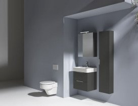 Дзеркальна шафка Laufen Base 60 см петлі зліва з підсвічуванням МДФ/ДСП сірий H4027511102661