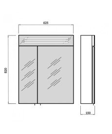 Зеркальный шкафчик Мойдодыр Лагуна ЗШ-60 62,5х82 см с LED-подсветкой ДСП белый глянец 00-00002879