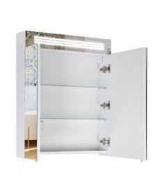 Дзеркальна шафка Мийдодир Лагуна ЗШ-80 75х82 см з LED-підсвічуванням ДСП білий глянець 00-00002880