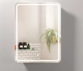 Дзеркальна шафка Мийдодир Oregon MCL-60 59х15х80 см з LED-підсвічуванням ДСП білий 00-0009253