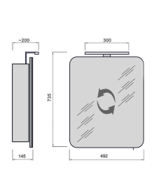 Дзеркальна шафка Мийдодир Сорренто 49,2х73,5 см з LED-підсвічуванням ДСП білий мат 00-0009181