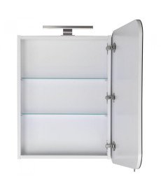 Дзеркальна шафка Мийдодир Сорренто 59х70,5 см з LED-підсвічуванням ДСП білий мат 00-0008257