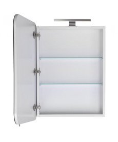 Дзеркальна шафка Мийдодир Сорренто 59х70,5 см з LED-підсвічуванням ДСП білий мат 00-0008257