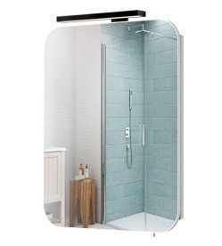 Дзеркальна шафка Мийдодир Сорренто Black 50 49,2х20х73,5 см см з LED-підсвічуванням ДСП білий мат 00-0009296