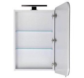 Дзеркальна шафка Мийдодир Сорренто Black 50 49,2х20х73,5 см см з LED-підсвічуванням ДСП білий мат 00-0009296