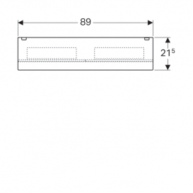 Зеркальный шкафчик подвесной Geberit Acanto 90х83 см с подсветкой две дверцы ДСП дуб мистик/меламин структура дерева 500.646.00.2