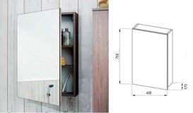 Зеркальный шкафчик подвесной Jika Deep однодверный правый/левый золотой дуб H4541614343411