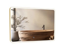 Дзеркало для ванної кімнати Аквародос Donato 100х70 см sensor з підсвічуванням золото АР000113302