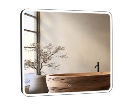 Дзеркало для ванної кімнати Аквародос Donato 80х70 см sensor з LED-підсвічуванням чорний АР000113297