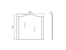 Дзеркало для ванної кімнати Аквародос Класик 2019 65х73,5 см білий АР000001083
