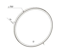 Дзеркало для ванної кімнати Аквародос Лоренцо black D-70 sensor з LED-підсвічуванням золото АР000113281