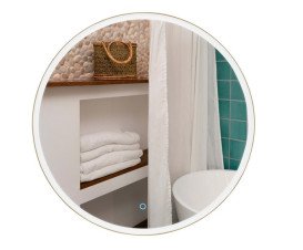 Дзеркало для ванної кімнати Аквародос Лоренцо black D-70 sensor з LED-підсвічуванням золото АР000113281