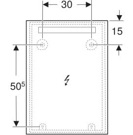 Зеркало для ванной Geberit Option Basic Square 50х70 подсветка сверху алюминий анодированный 502.804.00.1