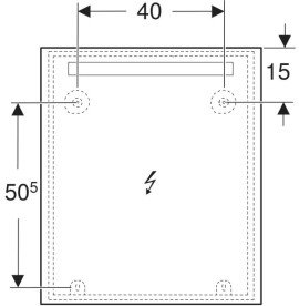 Зеркало для ванной Geberit Option Basic Square 60х70 подсветка сверху алюминий анодированный 502.805.00.1