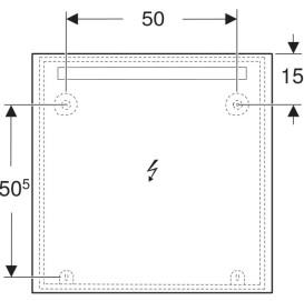 Зеркало для ванной Geberit Option Basic Square 70х70 подсветка сверху алюминий анодированный 502.806.00.1