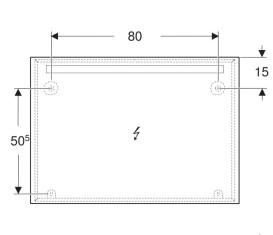 Дзеркало для ванної кімнати Geberit Option Basic Square 100х70 підсвічування зверху алюміній анодований 502.809.00.1