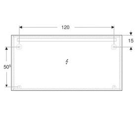 Зеркало для ванной Geberit Option Basic Square 140х70 подсветка сверху алюминий анодированный 502.811.00.1
