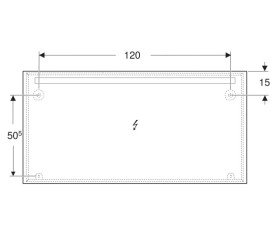 Дзеркало для ванної кімнати Geberit Option Basic Square 140х70 підсвічування зверху алюміній анодований 502.811.00.1