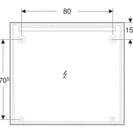 Зеркало для ванной Geberit Option Basic Square 100х90 подсветка сверху алюминий анодированный 502.814.00.1