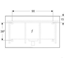 Дзеркало для ванної Geberit Option Plus Square 120х70 з прямим та непрямим підсвічуванням чорний матовий/алюміній анодований 502.785.14.1