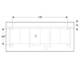 Зеркало для ванной Geberit Option Plus Square 160х70 с прямой и косвенной подсветкой алюминий анодированный 502.787.00.1