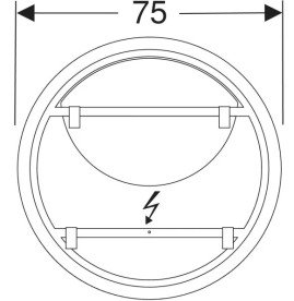 Зеркало для ванной Geberit Option Round ⌀75 см с прямой и косвенной подсветкой 502.798.00.1
