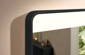 Дзеркало для ванної Hansgrohe Xarita Lite Q 50х70 см із горизонтальним LED-підсвічуванням чорний матовий 54956670