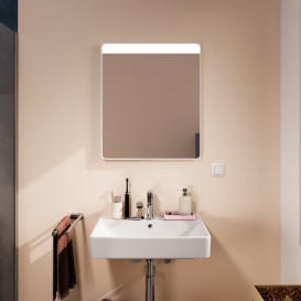 Зеркало для ванной Hansgrohe Xarita Lite Q 60х70 см с горизонтальной LED-подсветкой белый матовый 54957700