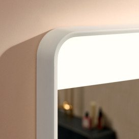 Дзеркало для ванної Hansgrohe Xarita Lite Q 80х70 см з горизонтальним LED-підсвічуванням білий матовий 54958700