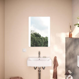 Зеркало для ванной Hansgrohe Xarita Lite Q 50х70 см с боковой LED-подсветкой белый матовый 54961700