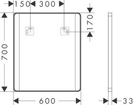 Зеркало для ванной Hansgrohe Xarita Lite Q 60х70 см с боковой LED-подсветкой черный матовый 54962670
