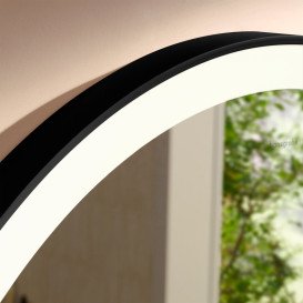 Дзеркало для ванної Hansgrohe Xarita Lite S ⌀70 см з круговим LED-підсвічуванням чорний матовий 54966670