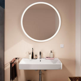 Дзеркало для ванної Hansgrohe Xarita Lite S ⌀90 см з круговим LED-підсвічуванням білий матовий 54967700