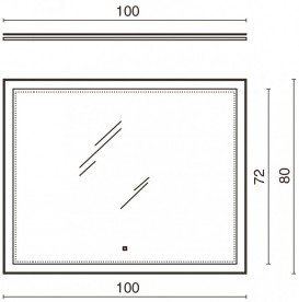 Дзеркало для ванної Kerama Marazzi Buongiorno 100х80 см з LED-підсвіткою Mi.100