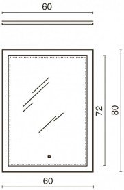 Зеркало для ванной Kerama Marazzi Buongiorno 60х80 см с LED-подсветкой Mi.60